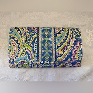 Vera Bradley 40 Disk CD/DVD Case Organizer Capri‎ Blue Retired Print Y2K New